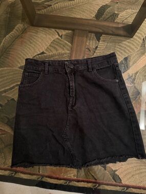 Women’s Black Denim Mini Skirt - Classic High-Rise Style